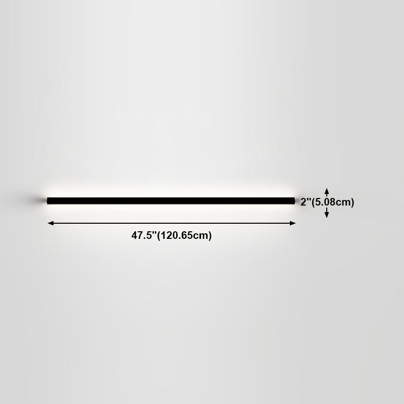 Aluminum Straight Wall Light Modern Black LED Wall Sconce for Living Room