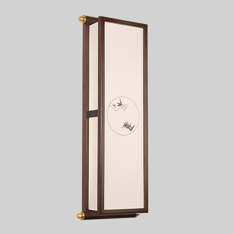 New Chinese Style Wooden Wall Light Cuboid LED Wall Lamp with Acrylic Shade for Bedroom