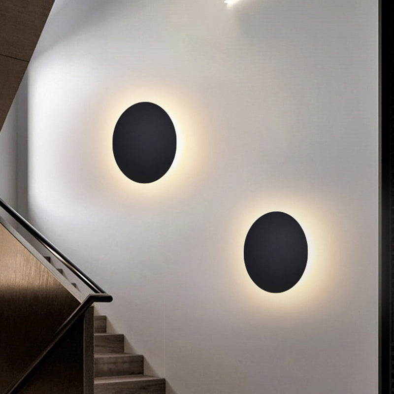 Metal Round Shape Wall Lighting Modern Style 1 Light Wall Mounted Light Fixture