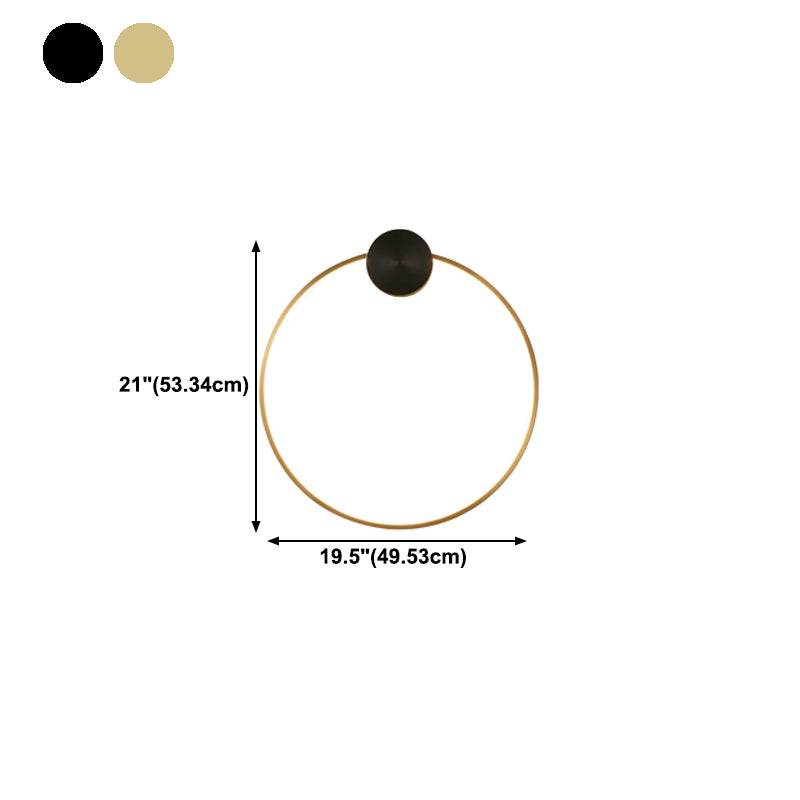 Metal Round Shape Wall Lighting Modern Style 1 Light Wall Mounted Light Fixture