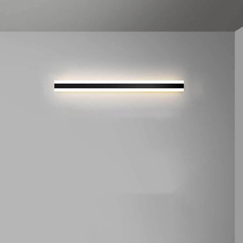Linear Shape Metal Wall Lighting Modern Style 1 Light Wall Mounted Light Fixture in Black