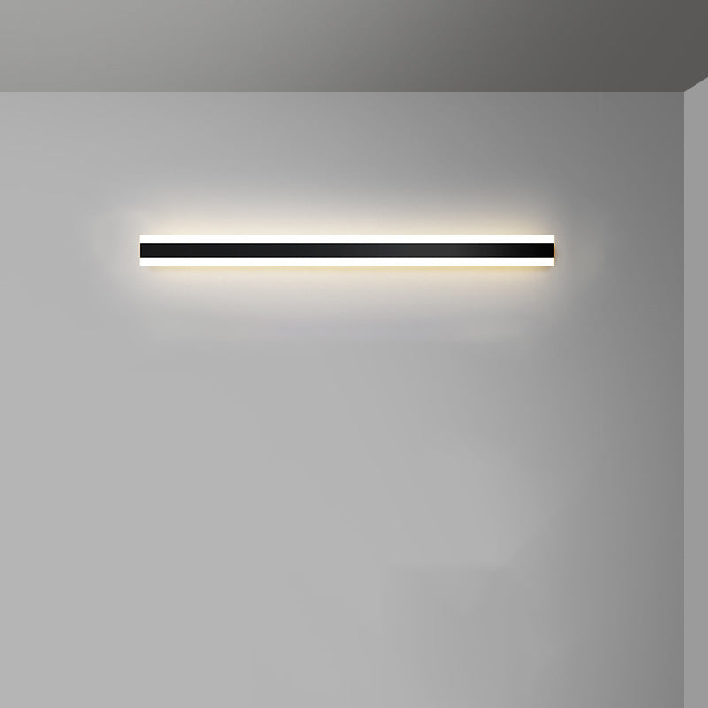 Linear Shape Metal Wall Lighting Modern Style 1 Light Wall Mounted Light Fixture in Black