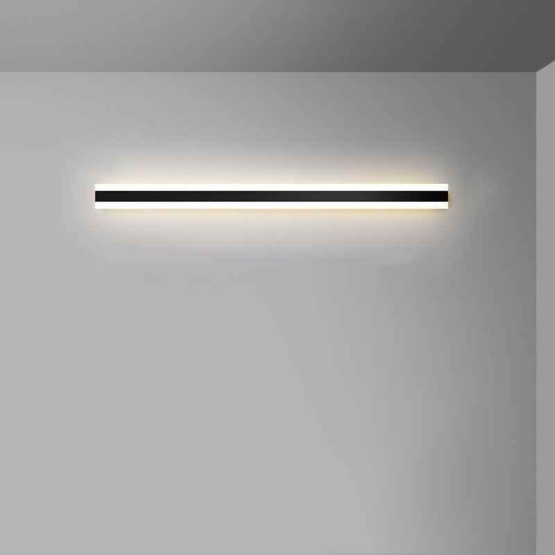 Linear Shape Metal Wall Lighting Modern Style 1 Light Wall Mounted Light Fixture in Black