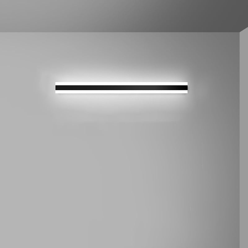 Linear Shape Metal Wall Lighting Modern Style 1 Light Wall Mounted Light Fixture in Black
