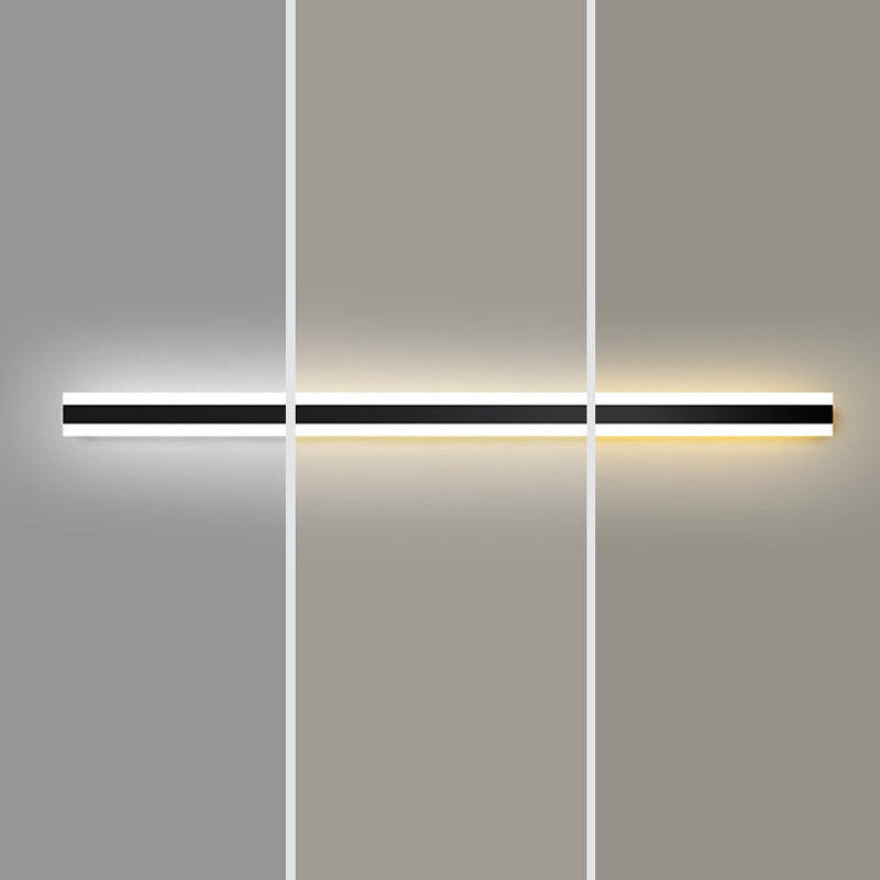 Linear Shape Metal Wall Lighting Modern Style 1 Light Wall Mounted Light Fixture in Black