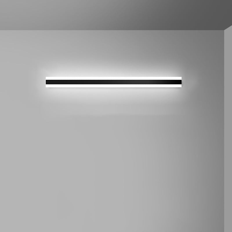 Linear Shape Metal Wall Lighting Modern Style 1 Light Wall Mounted Light Fixture in Black