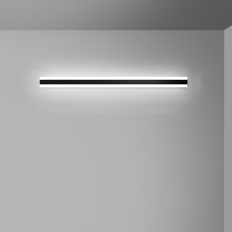 Linear Shape Metal Wall Lighting Modern Style 1 Light Wall Mounted Light Fixture in Black