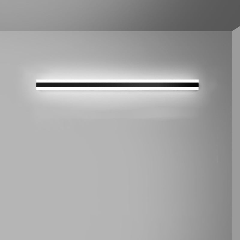 Linear Shape Metal Wall Lighting Modern Style 1 Light Wall Mounted Light Fixture in Black