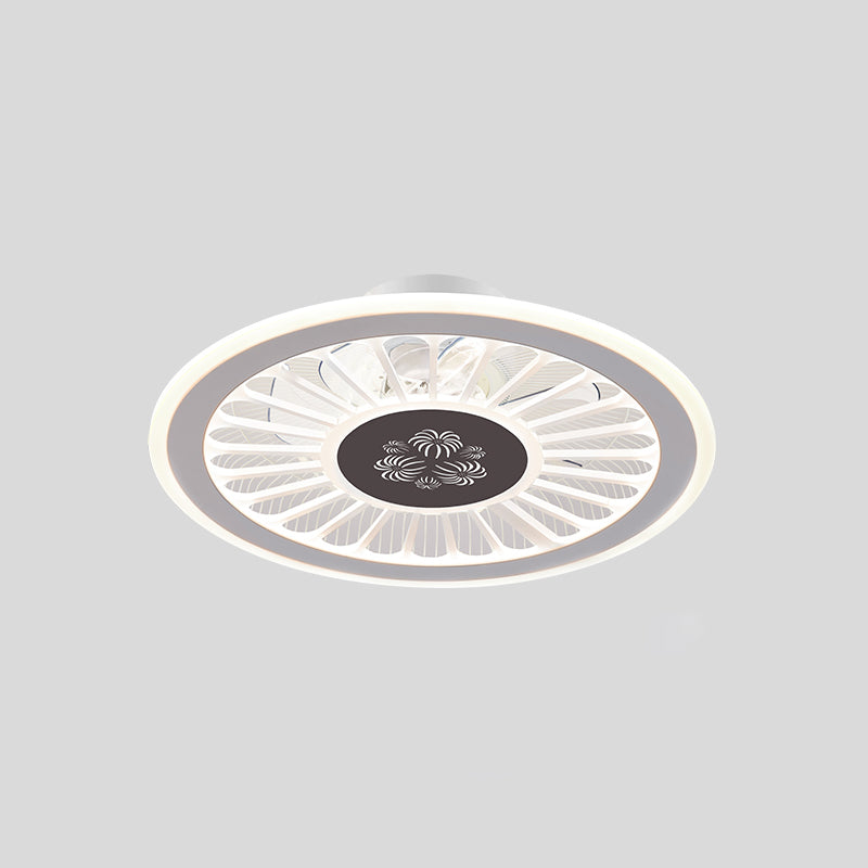 Metal Ceiling Fan Light Round Modern Ceiling Light Fixture for Bedroom