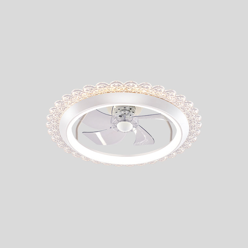 Metal Ceiling Fan Light Round Modern Ceiling Light Fixture for Bedroom