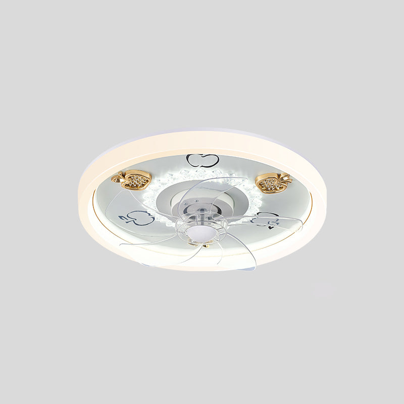 Metal Ceiling Fan Light Round Modern Ceiling Light Fixture for Bedroom