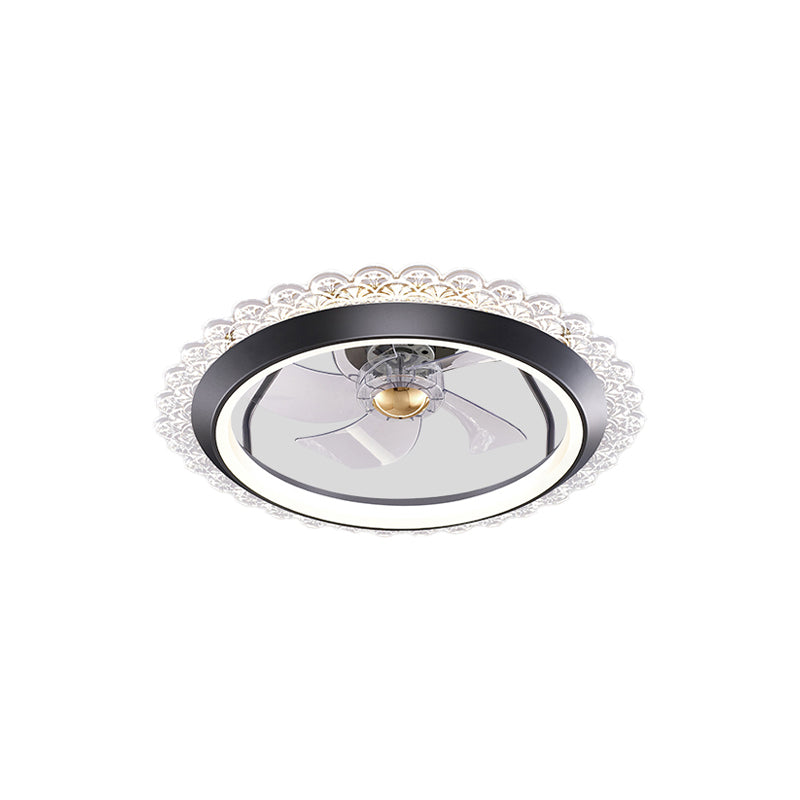 Metal Ceiling Fan Light Round Modern Ceiling Light Fixture for Bedroom