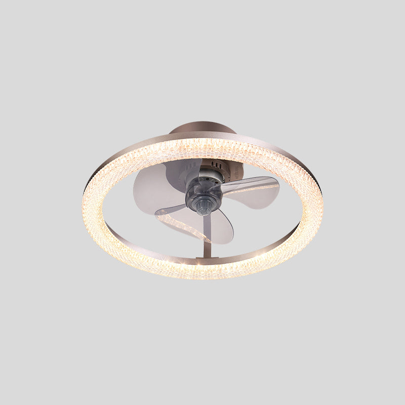 Metal Ceiling Fan Light Round Modern Ceiling Light Fixture for Bedroom