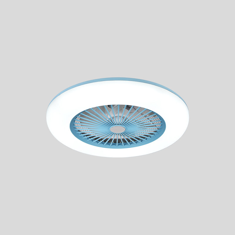 Metal Ceiling Fan Light Round Modern Ceiling Light Fixture for Bedroom