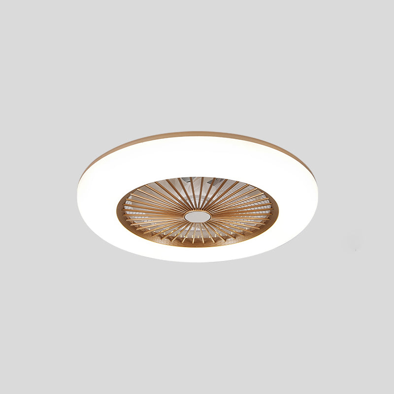 Metal Ceiling Fan Light Round Modern Ceiling Light Fixture for Bedroom