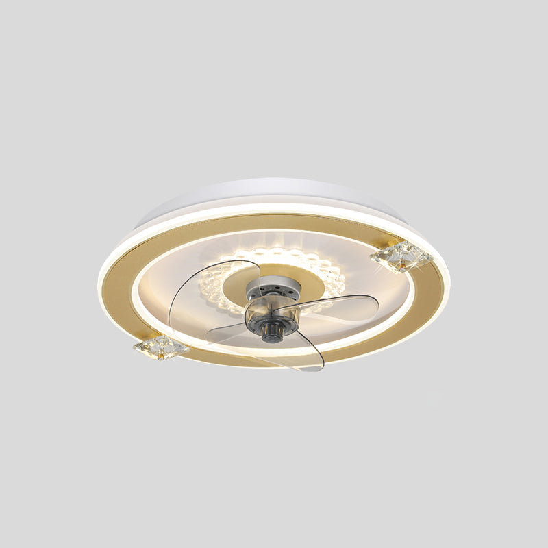 Metal Ceiling Fan Light Round Modern Ceiling Light Fixture for Bedroom