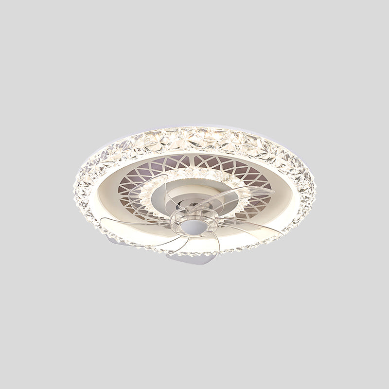 Metal Ceiling Fan Light Round Modern Ceiling Light Fixture for Bedroom