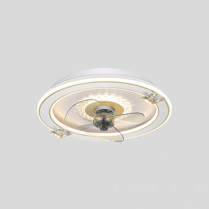 Metal Ceiling Fan Light Round Modern Ceiling Light Fixture for Bedroom