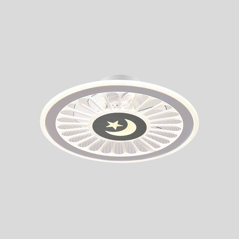 Metal Ceiling Fan Light Round Modern Ceiling Light Fixture for Bedroom