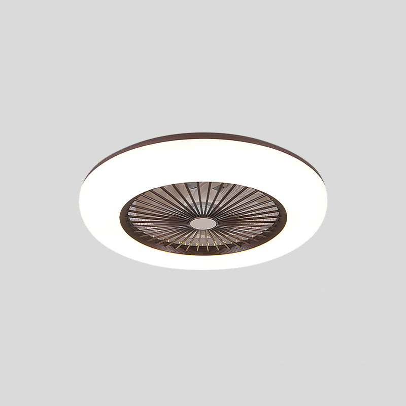 Metal Ceiling Fan Light Round Modern Ceiling Light Fixture for Bedroom