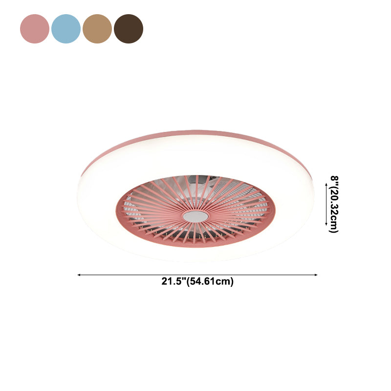 Metal Ceiling Fan Light Round Modern Ceiling Light Fixture for Bedroom