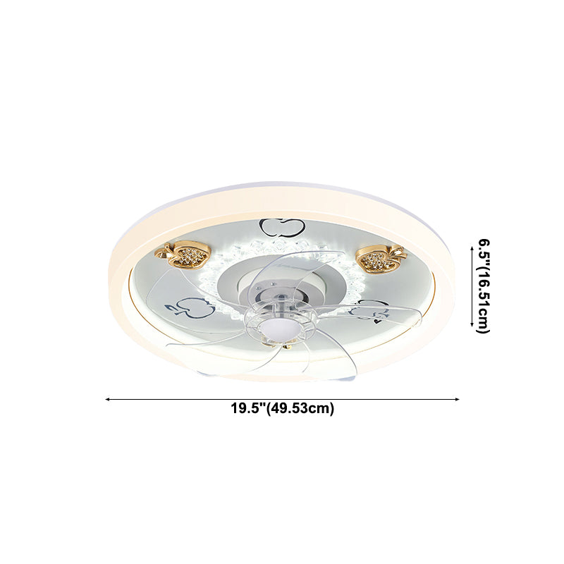 Metal Ceiling Fan Light Round Modern Ceiling Light Fixture for Bedroom