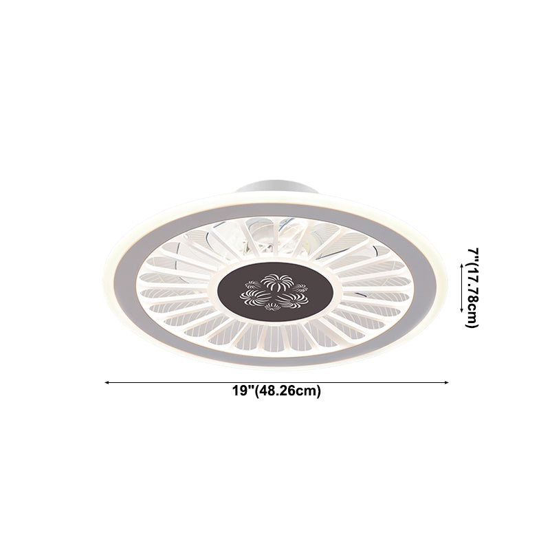 Metal Ceiling Fan Light Round Modern Ceiling Light Fixture for Bedroom