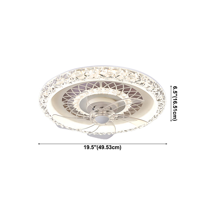 Metal Ceiling Fan Light Round Modern Ceiling Light Fixture for Bedroom