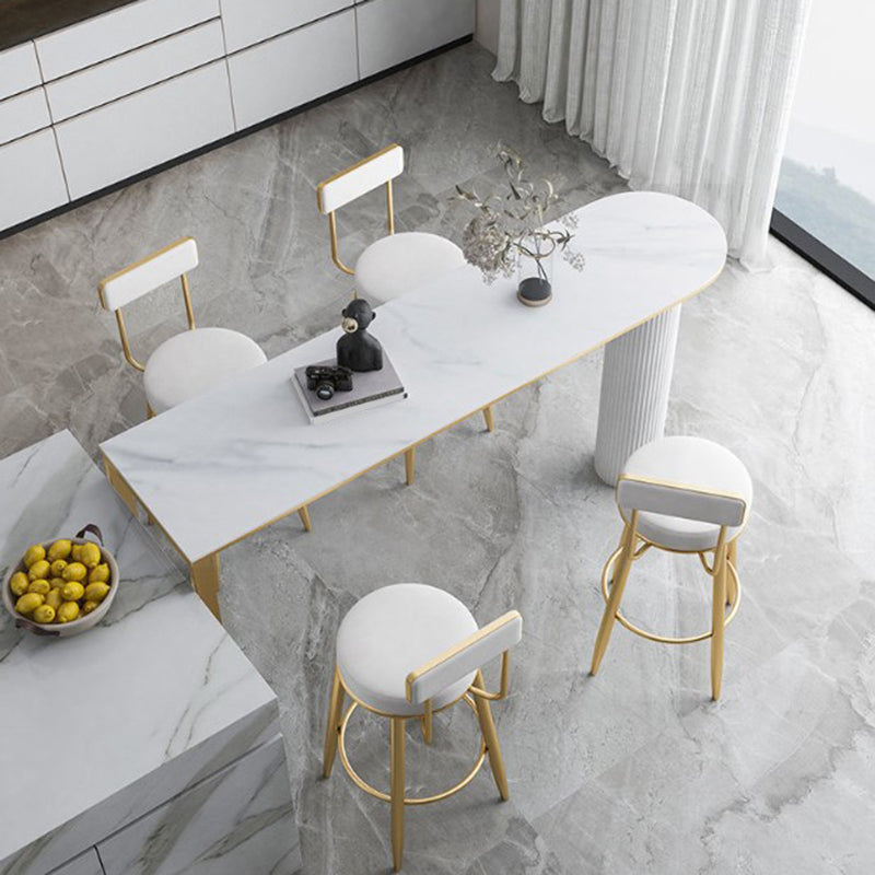 Nordic Simple Bar Table Stone Top Free Form Top Bistro Table for Restaurant