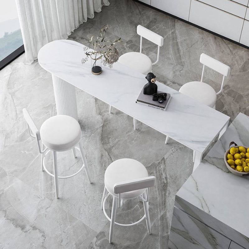 Nordic Simple Bar Table Stone Top Free Form Top Bistro Table for Restaurant