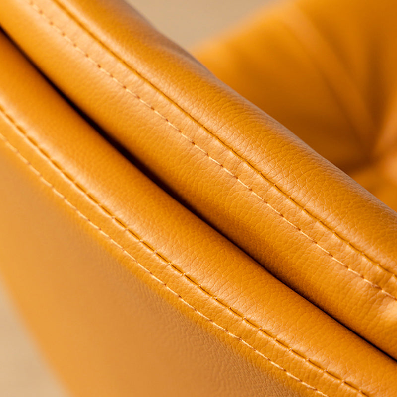 Scandinavian Leather Bar Stool 27.95'' Low Back Rubberwood Stool