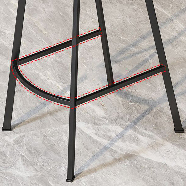 Modern Armless Footrest Bar Stools PU Leather Low Back Barstool