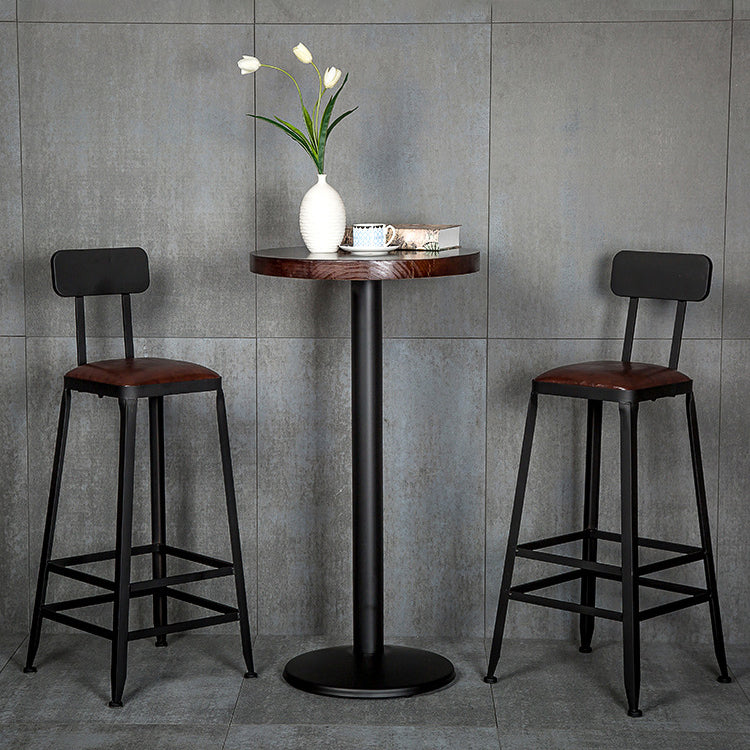 Industrial Leather Bar and Counter Stool Square Stool with 4 Legs