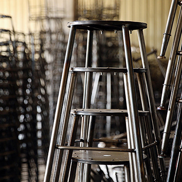 Industrial Leather Bar and Counter Stool Square Stool with 4 Legs