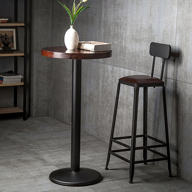 Industrial Leather Bar and Counter Stool Square Stool with 4 Legs