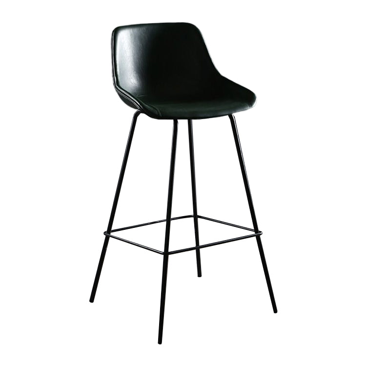 Industrial Style PU Leather Stools Square Low Back with Metal Legs for Bristol
