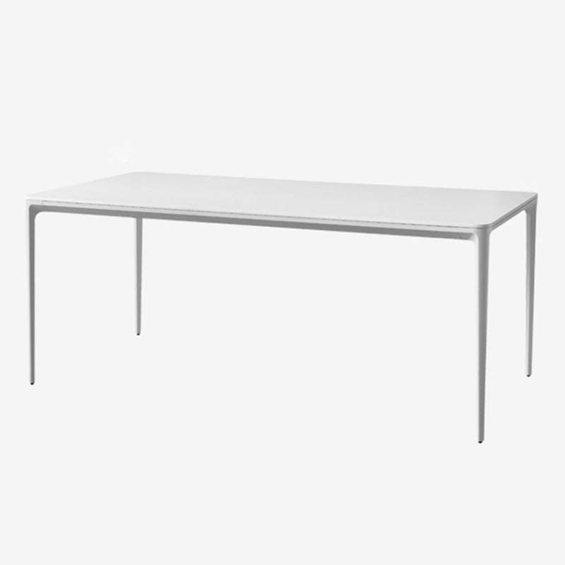 Modern Aluminium Dinette Set 1/2/7 Pieces Rectangle White Sintered Stone Dining Table Set