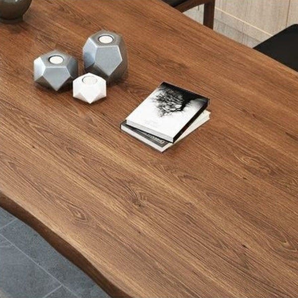 Industrial Rectangle Solid Wood Standard Height Double Pedestal Dining Table