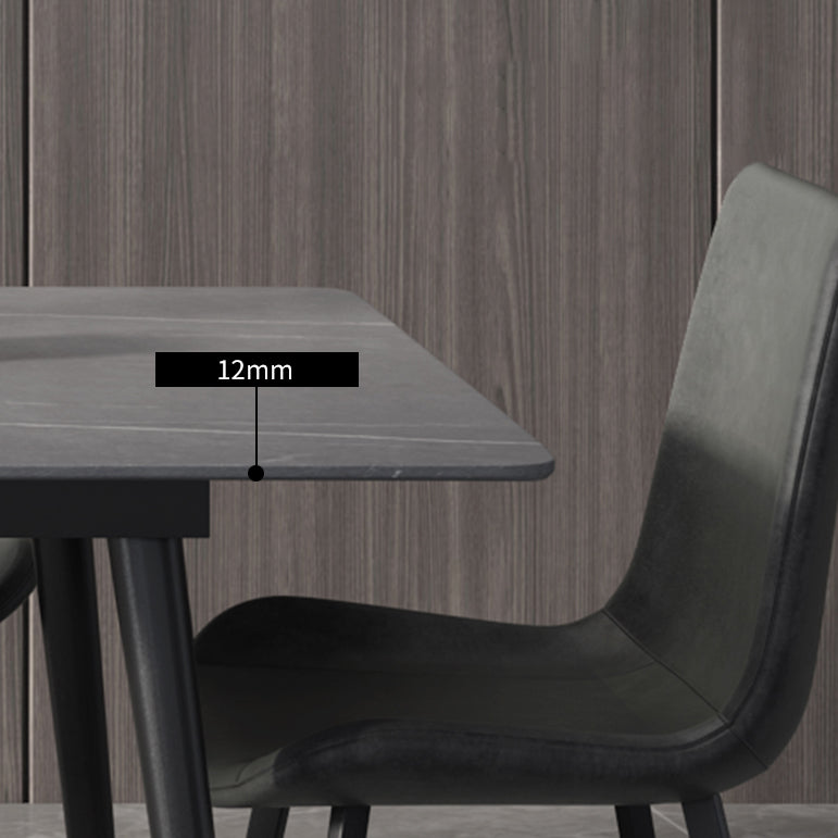 Modern Rectangle Dining Table Sintered Stone 4 Legs Table for Dining Room