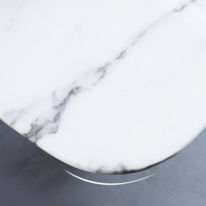 Industrial White Table for Restaurant Rectangle Dining Table with Black 4 Legs