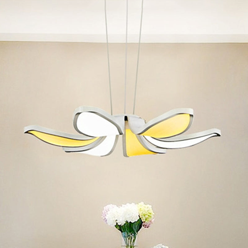 Fleur Fleur Chandelier en acrylique Light Contemporain 6/8 lumières Blanc LED Plafond suspendu en blanc / chaud / naturel Light