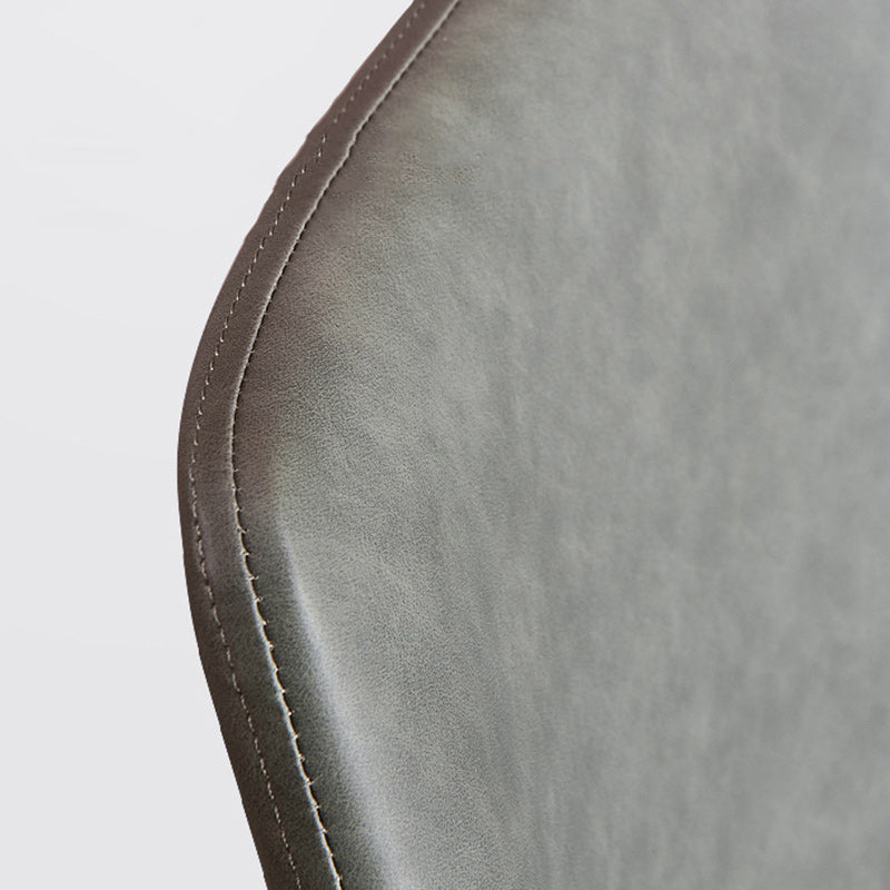 Industrial Leather Dining Chairs Solid Back Arm Side Chairs for Kitchen