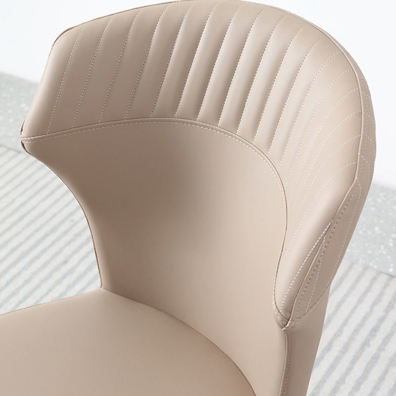 Minimalist Armless Wingback Parsons Chair Leather Dining Chairs
