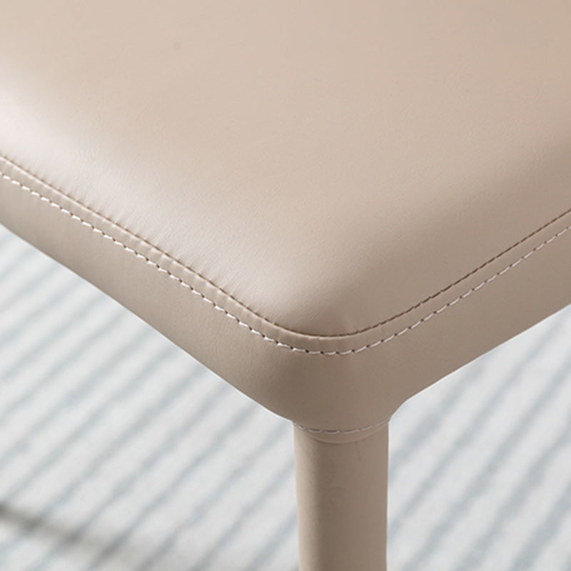 Minimalist Armless Wingback Parsons Chair Leather Dining Chairs