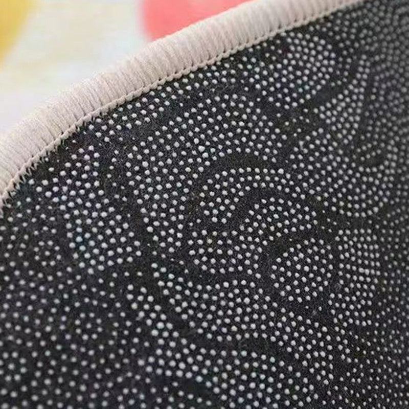 Beige Color Block Rug Polyester Nordic Indoor Rug Non-Slip Backing Rug for Drawing Room