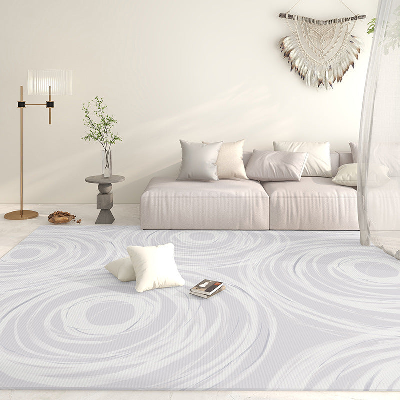 Light Gray Graphic Rug Polyester Casual Rug Stain Resistant Rug for Living Room