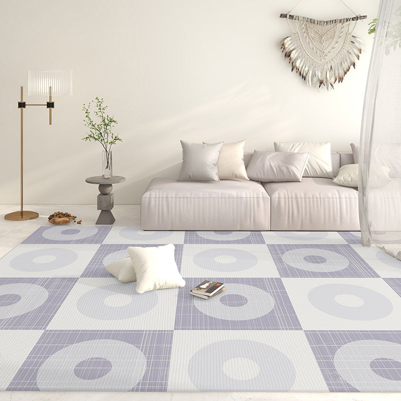 Light Gray Graphic Rug Polyester Casual Rug Stain Resistant Rug for Living Room