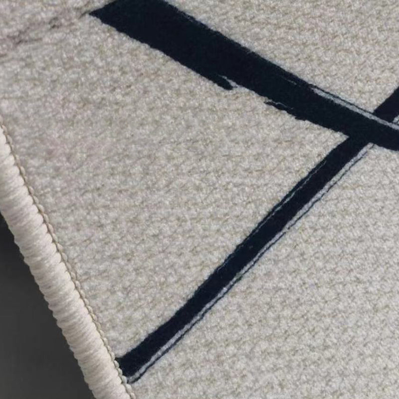 Brown Pattern Rug Polyester Modern Rug Non-Slip Backing Rug for Home Decor