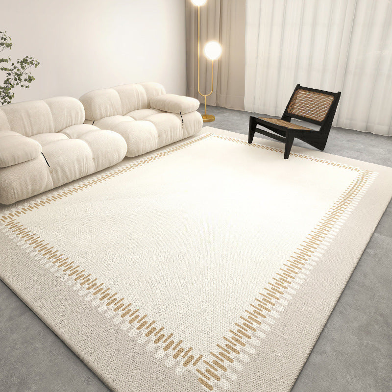 Beige Modern Rug Polyester Graphic Rug Stain Resistant Rug for Living Room