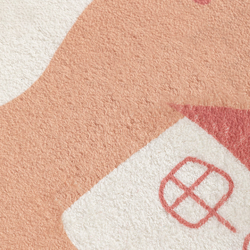 Green Modern Rug Polyester Irregular Line Rug Washable Rug for Drawing Room